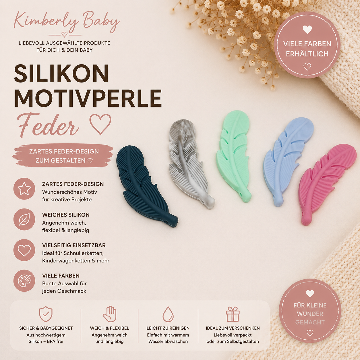 Silikon Motivperle Feder