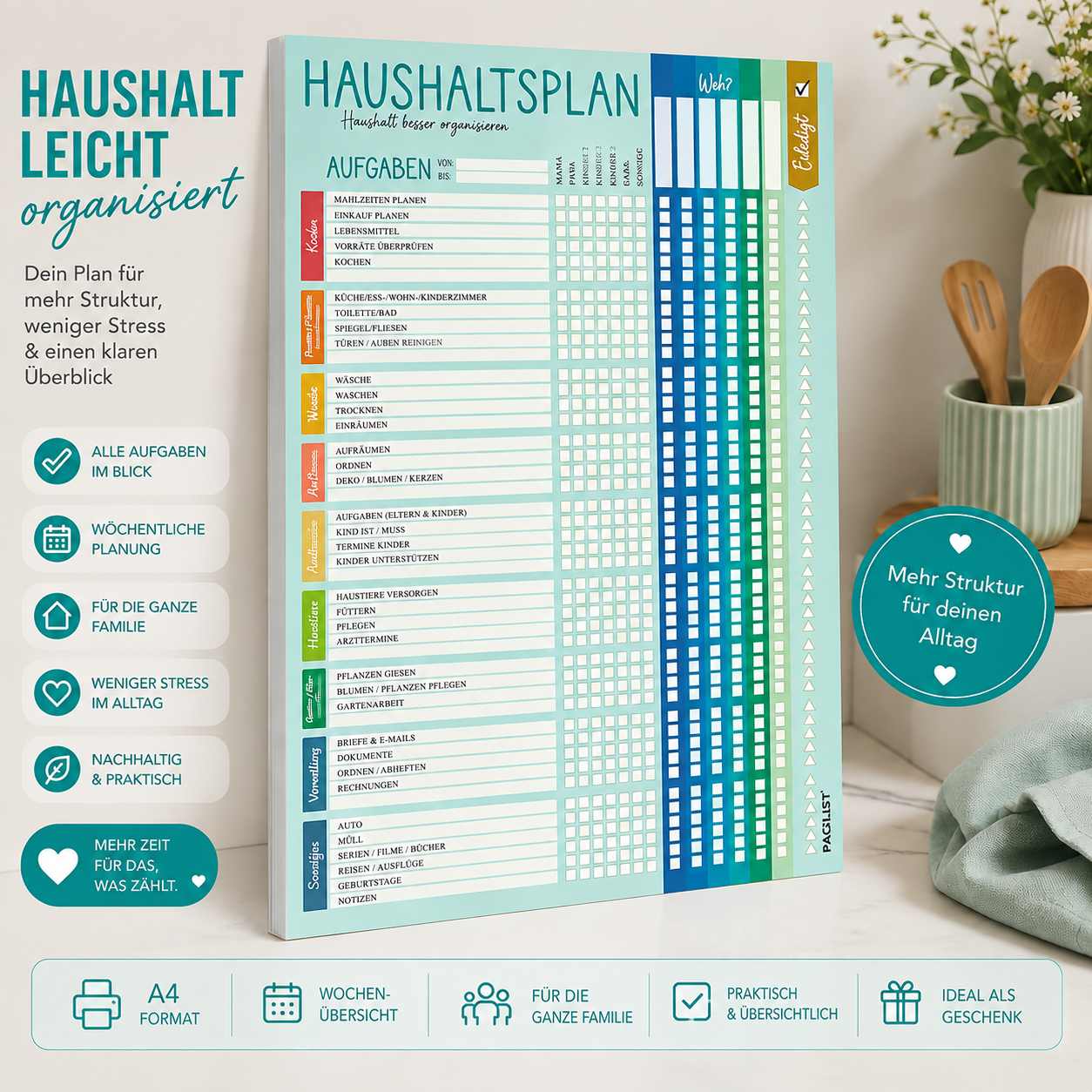 Haushaltsplan zum Ausdrucken – mehr Ordnung & Struktur im Familienalltag
