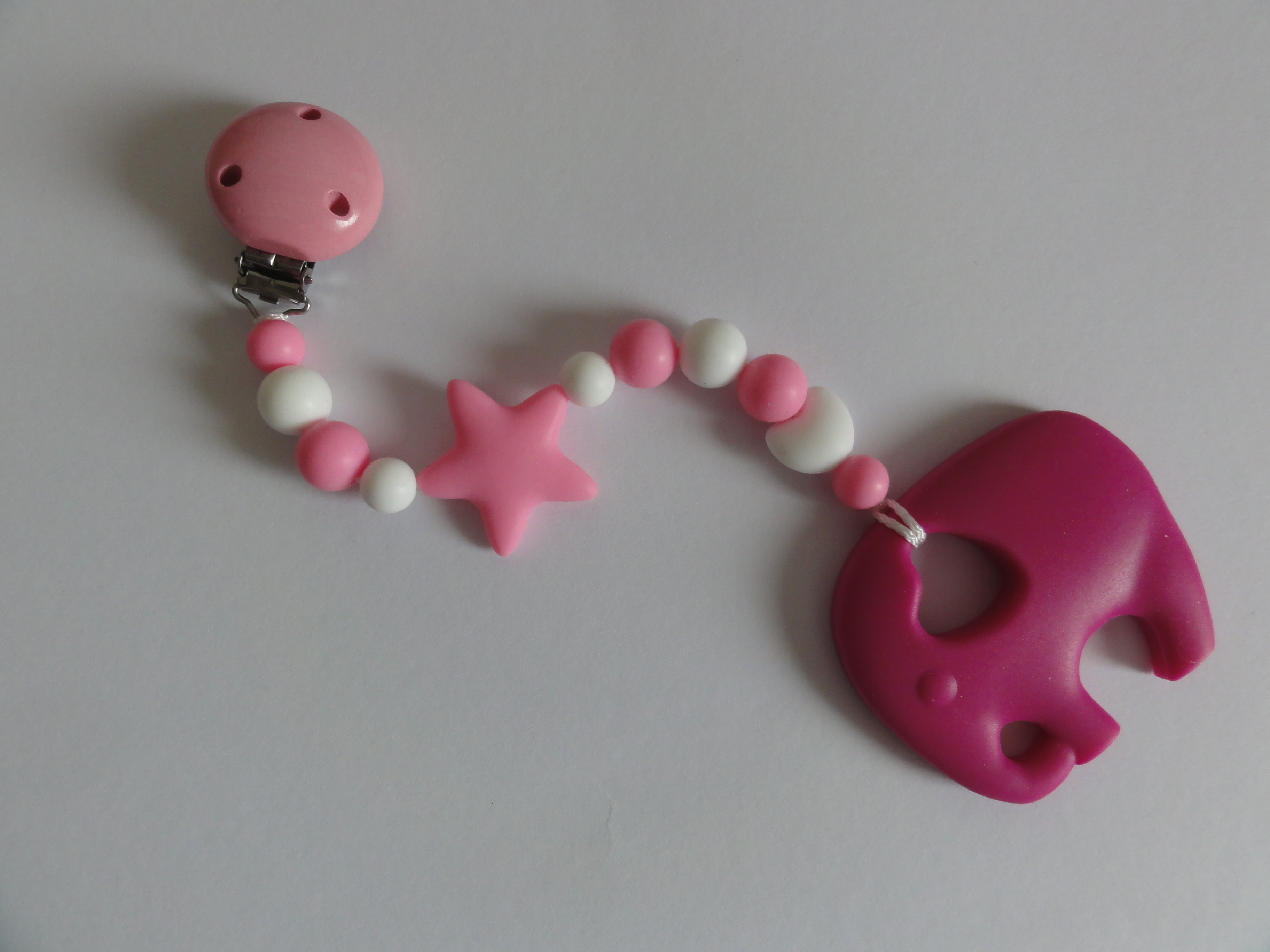 Silikon Beißkette - Elefant in rosa pink