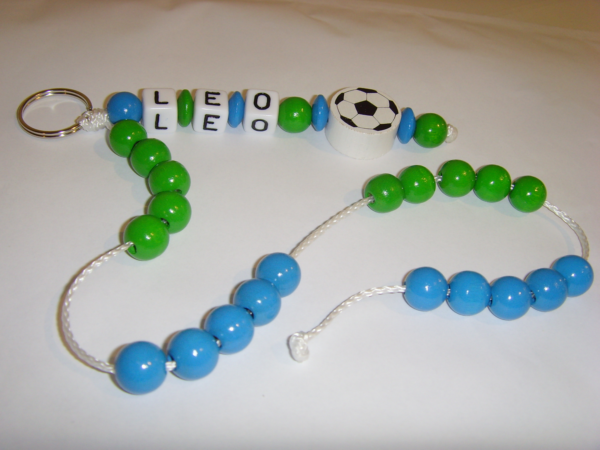 Rechenkette mit Namen - Fußball in blau grün