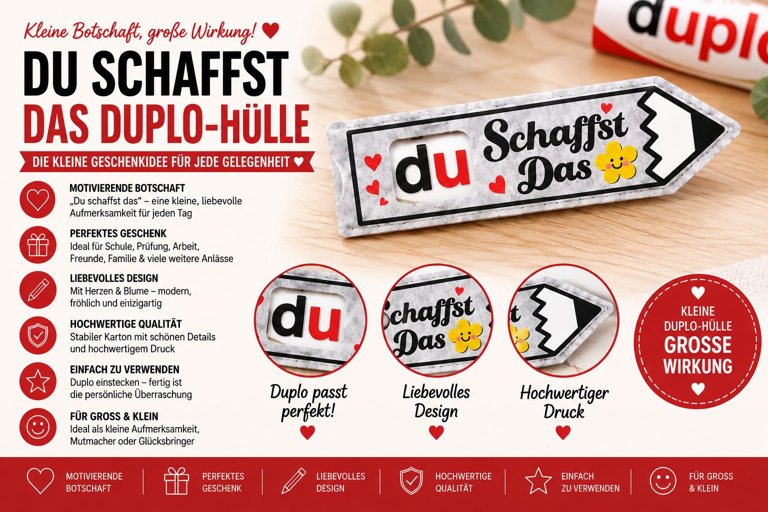 Duplo Geschenkverpackung „Du schaffst das“ – kleine Aufmerksamkeit & Mutmacher
