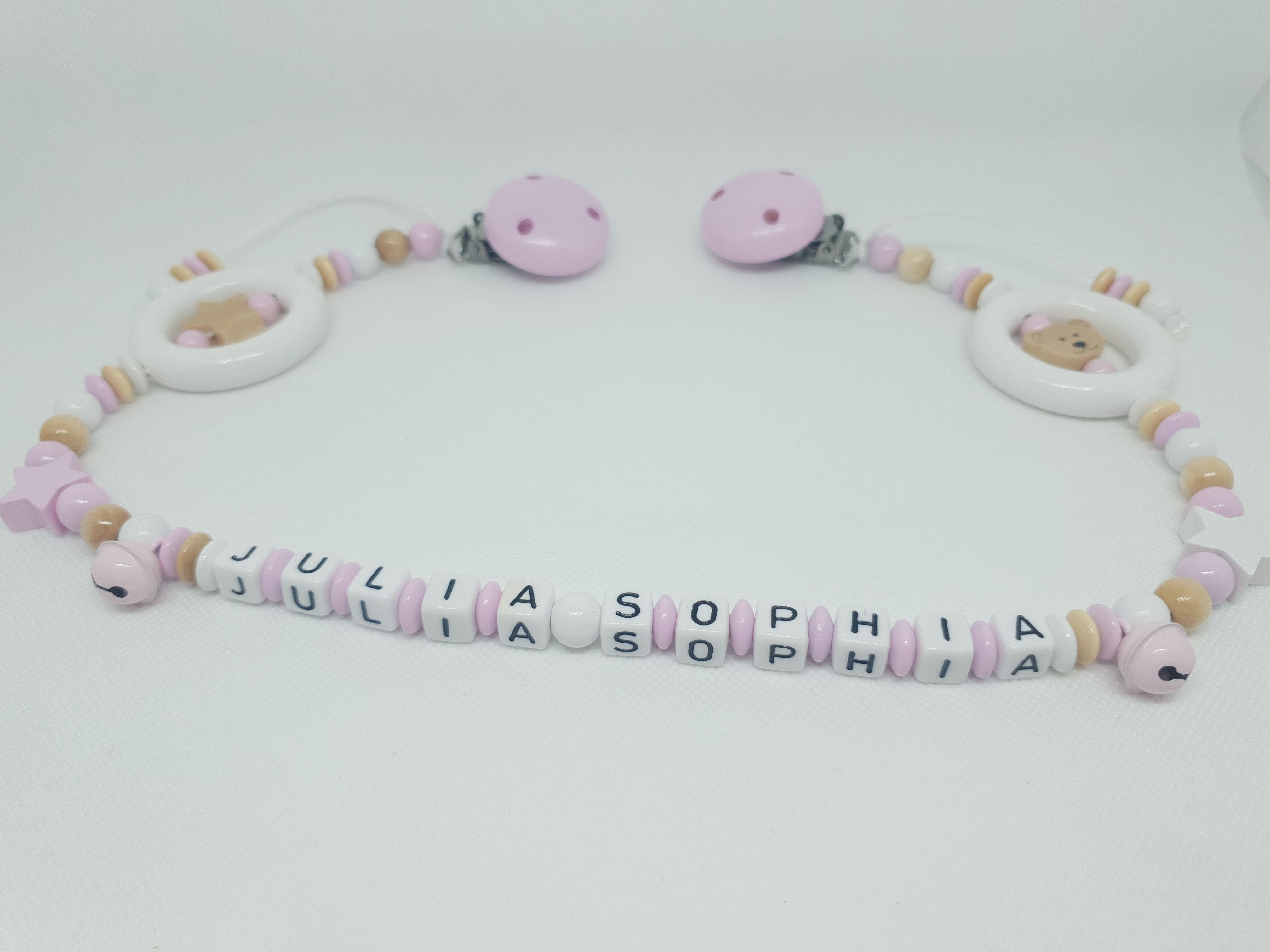 kinderwagenkette-mit-namen_rosa-natur_stern-bar