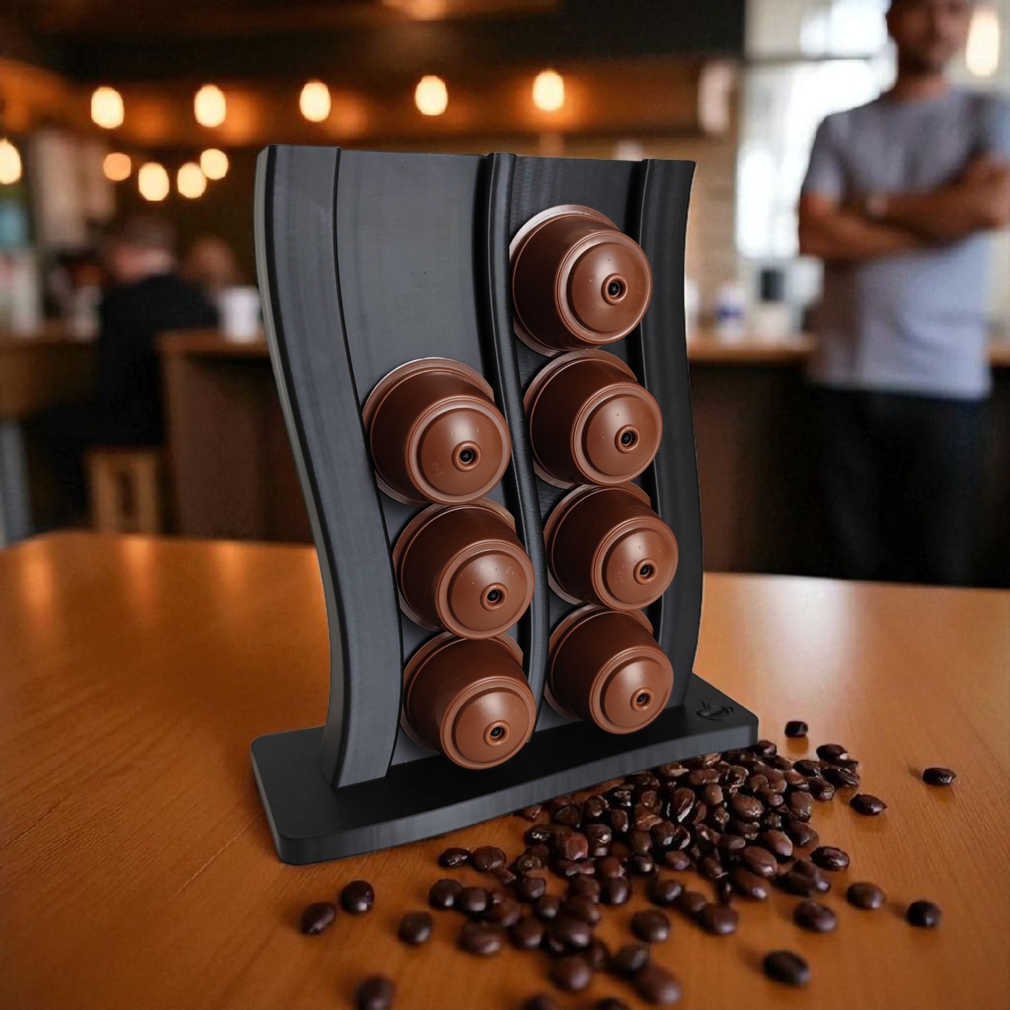 Kaffeekapselhalter im Wellen-Design – 3D-gedruckter Kapselständer für Dolce Gusto Kapseln