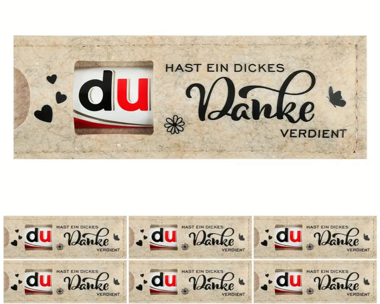 Verpackung für DUPLO Riegel in Filztasche Geschenkidee Bedanken